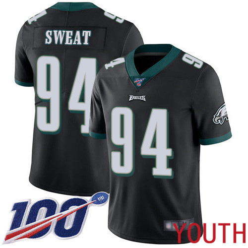 Youth Philadelphia Eagles #94 Josh Sweat Black Alternate Vapor Untouchable NFL Jersey Limited Player Season